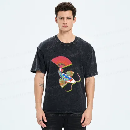 Tokyo-Tiger Japanese Traditional Fish Washed T-Shirt