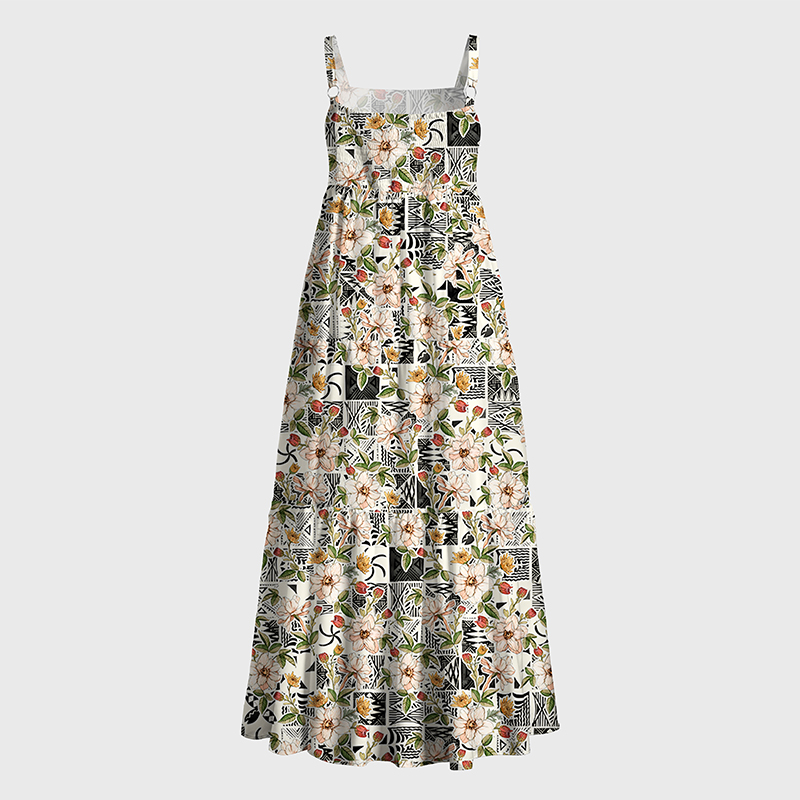 Tokyo-Tiger Tropical Floral Delight Maxi Dress