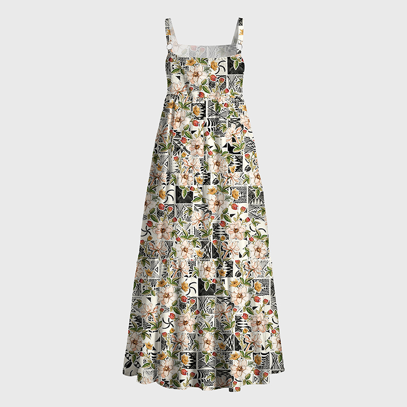 Tokyo-Tiger Tropical Floral Delight Maxi Dress