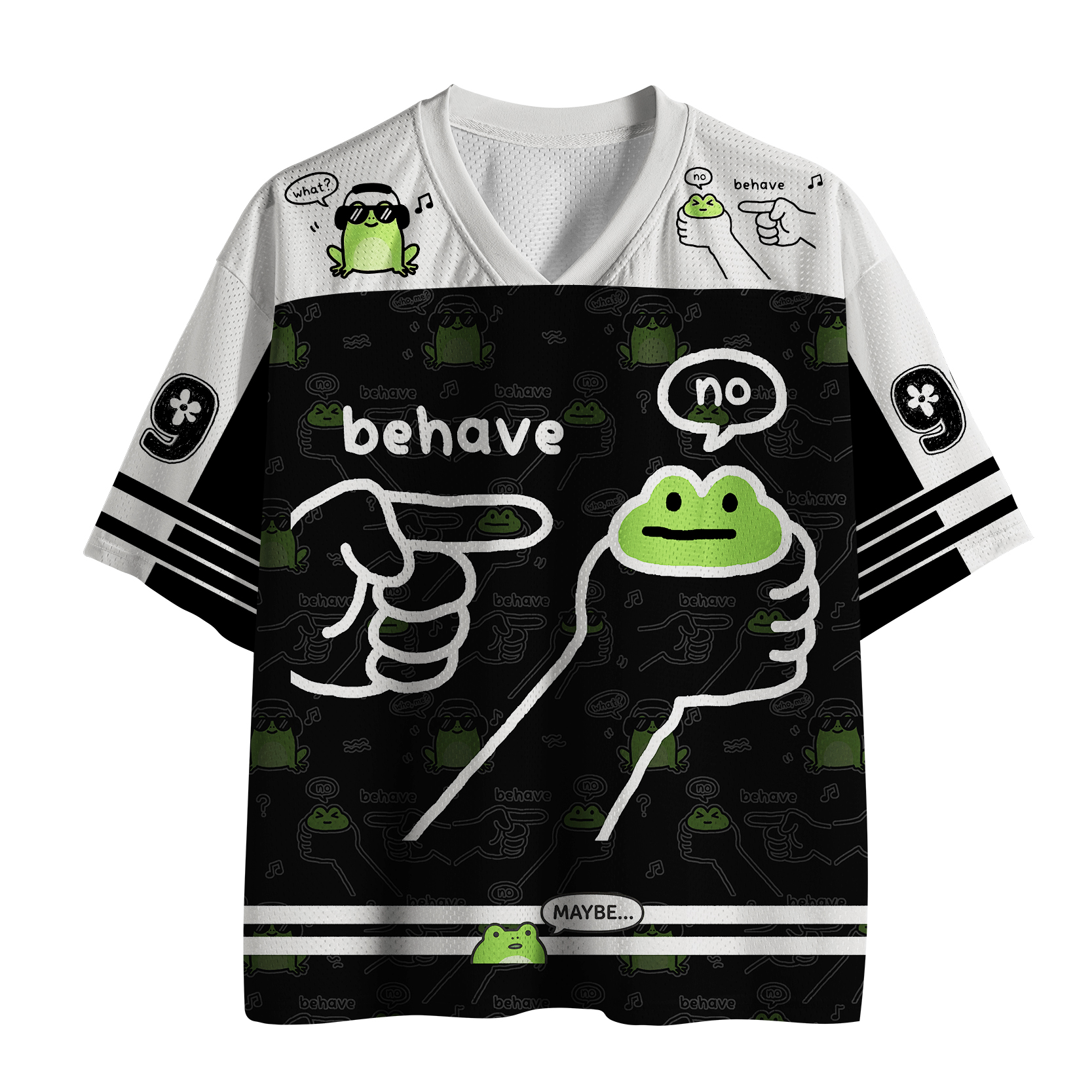 Tokyo-Tiger Funny Japanese Dishonest Frog Mesh Jersey
