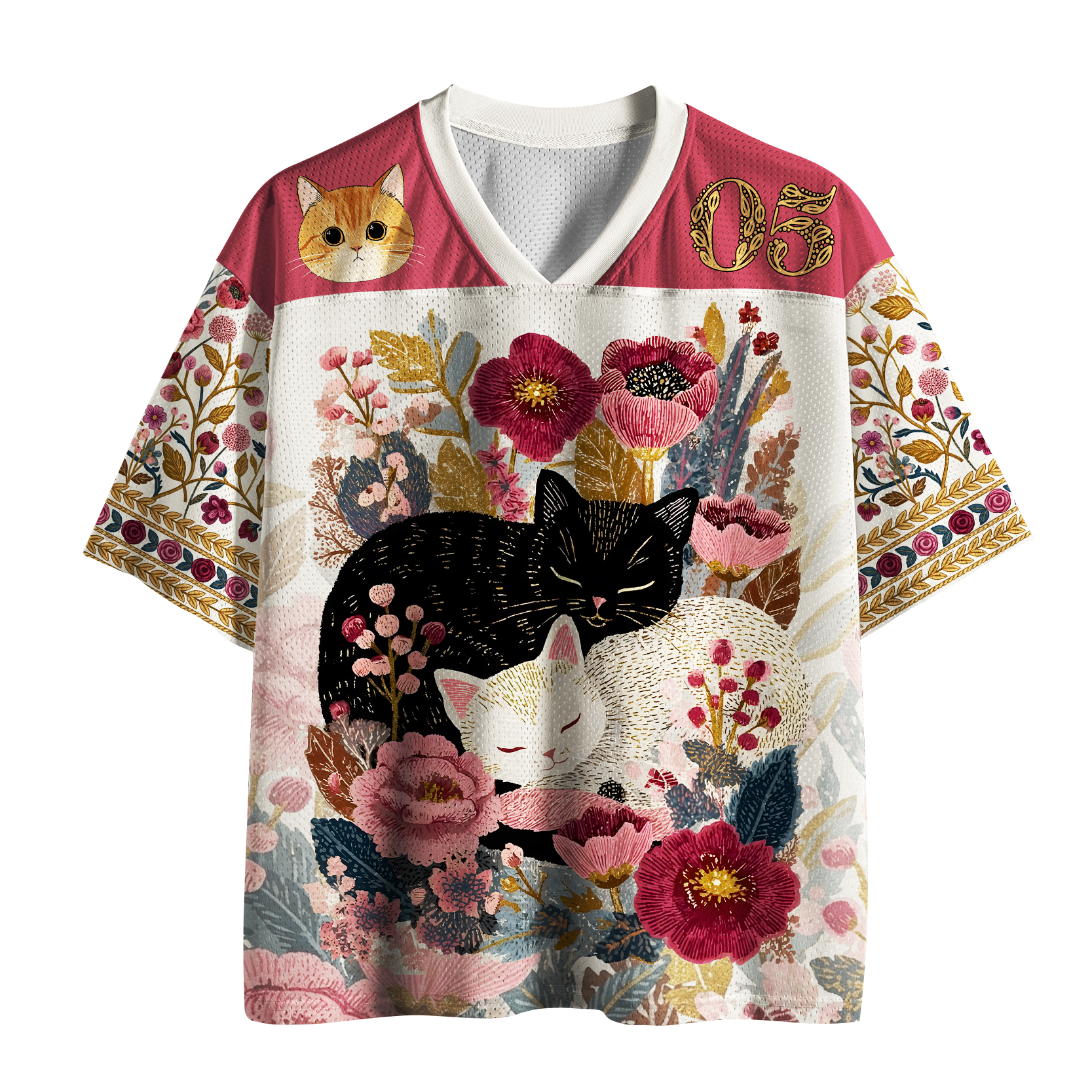 Tokyo-Tiger Botanical Dreamscape Cat Mesh Jersey