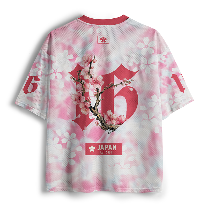 Tokyo-Tiger Blossom Branch Mesh Jersey