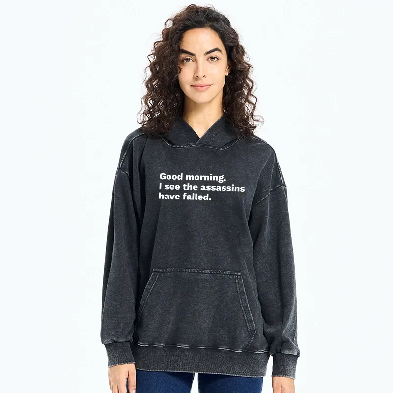 Tokyo-Tiger Assassins Failed Morning Quote Art Washed Hoodie