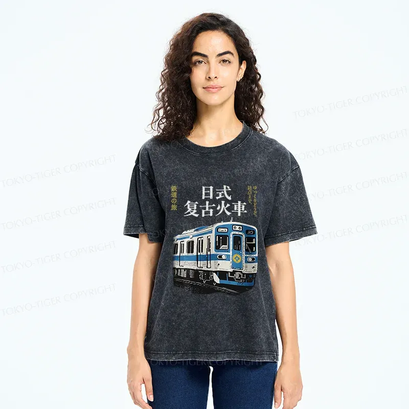 Tokyo-Tiger Vintage Japanese Train Washed T-Shirt