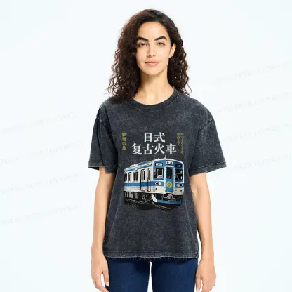 Tokyo-Tiger Vintage Japanese Train Washed T-Shirt