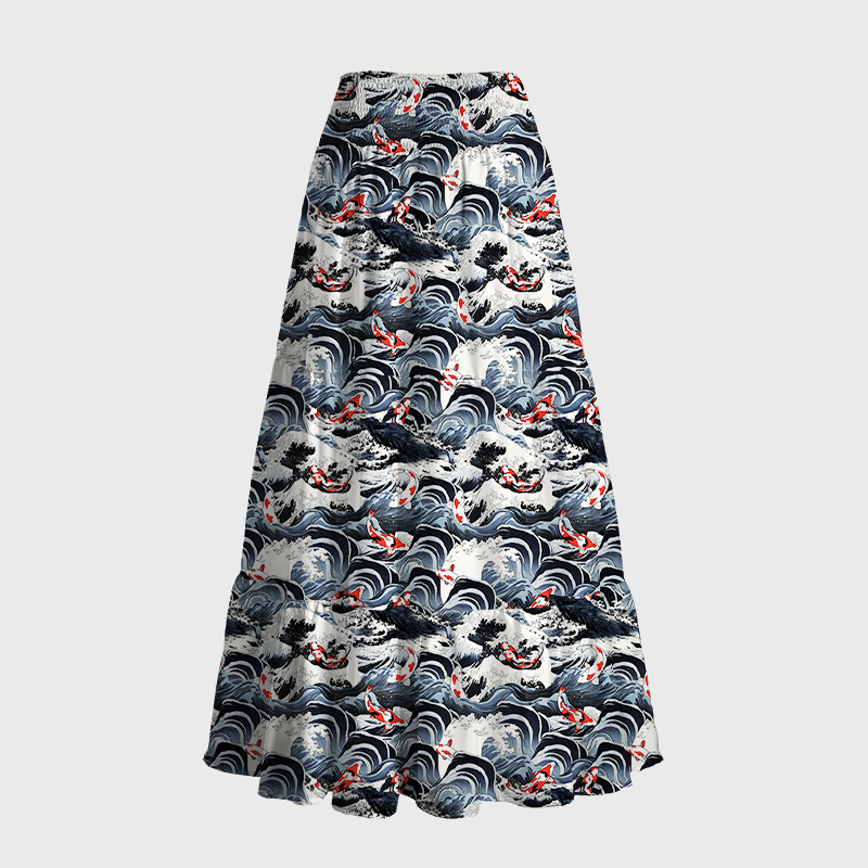 Tokyo-Tiger Ocean's Dance Maxi Skirt