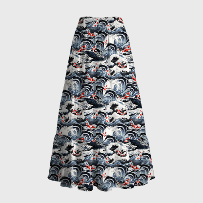 Tokyo-Tiger Ocean's Dance Maxi Skirt
