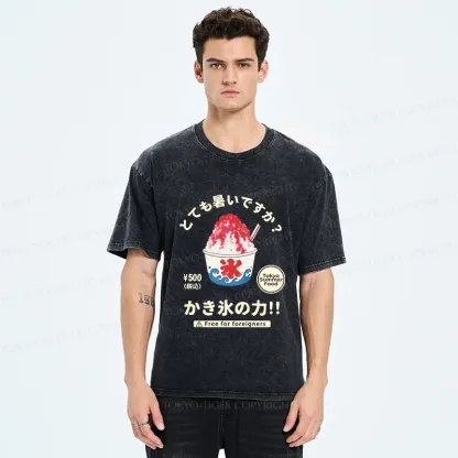 Tokyo-Tiger Power Of Shaved Ice Washed T-Shirt