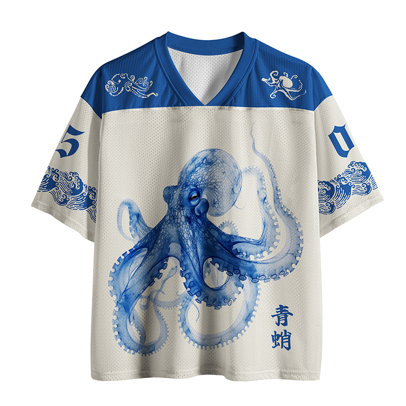 Tokyo-Tiger Blue Octopus Mesh Jersey