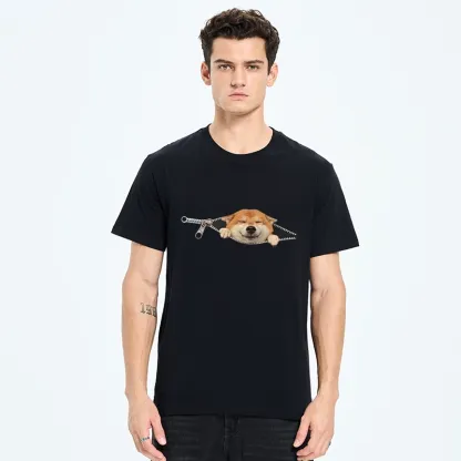 Tokyo-Tiger Cute Shiba Dog In Zipper Classic T-Shirt