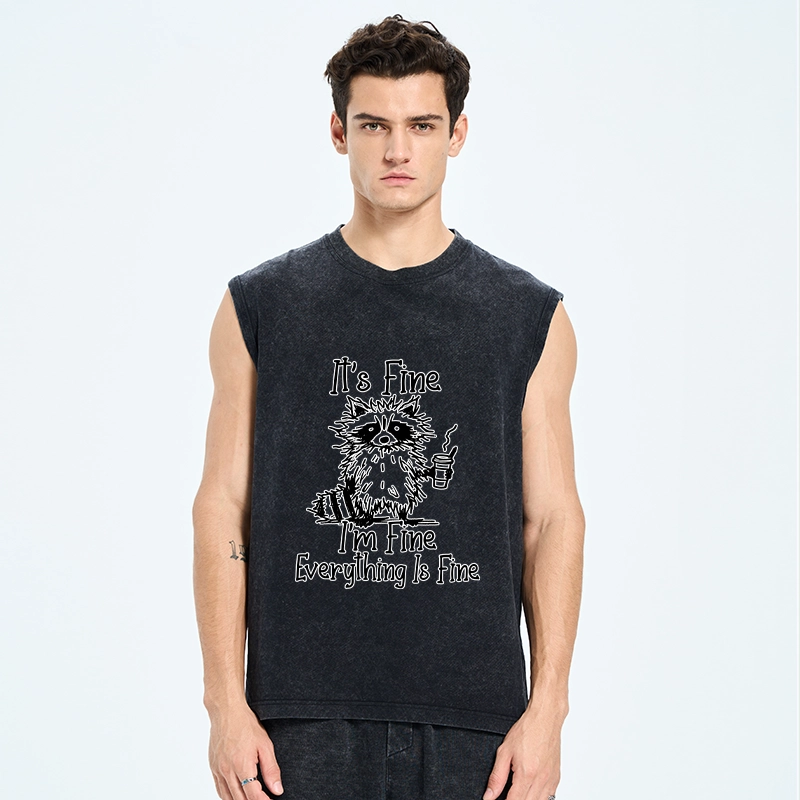 Tokyo-Tiger Raccoon Fine Meme Washed Tank