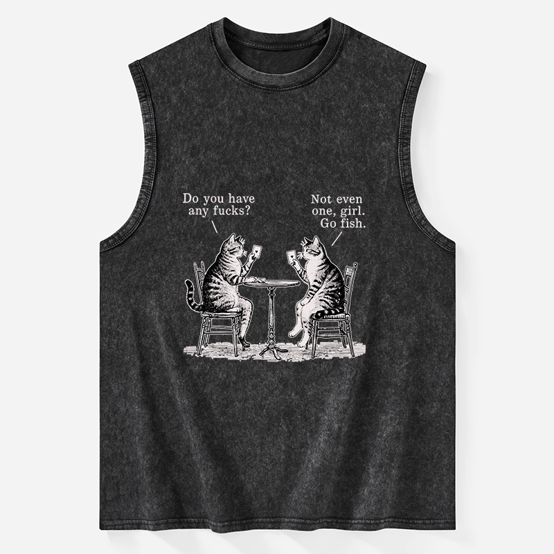 Tokyo-Tiger Cat Poker Night Washed Tank