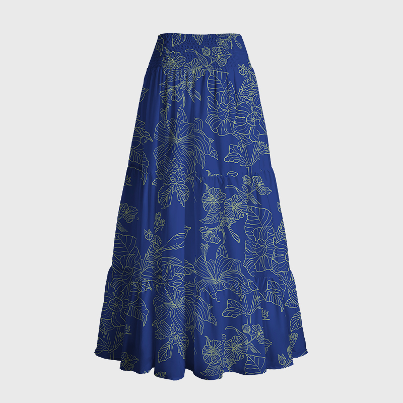 Tokyo-Tiger The Artistic Beauty Of Flowers Maxi Skirt