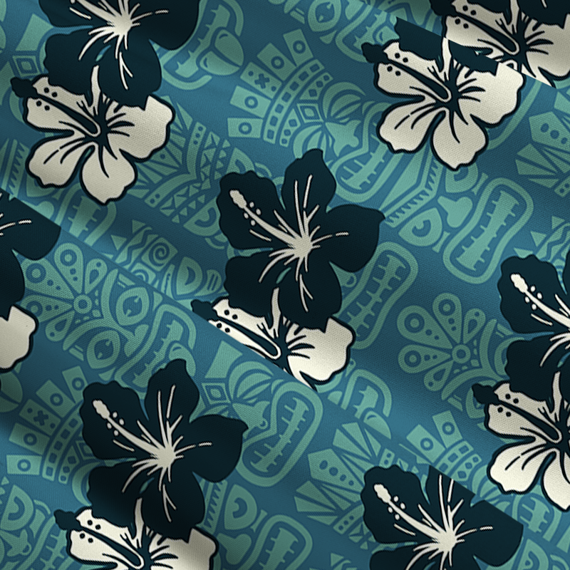 Tokyo-Tiger Floral Escape Teal Maxi Skirt