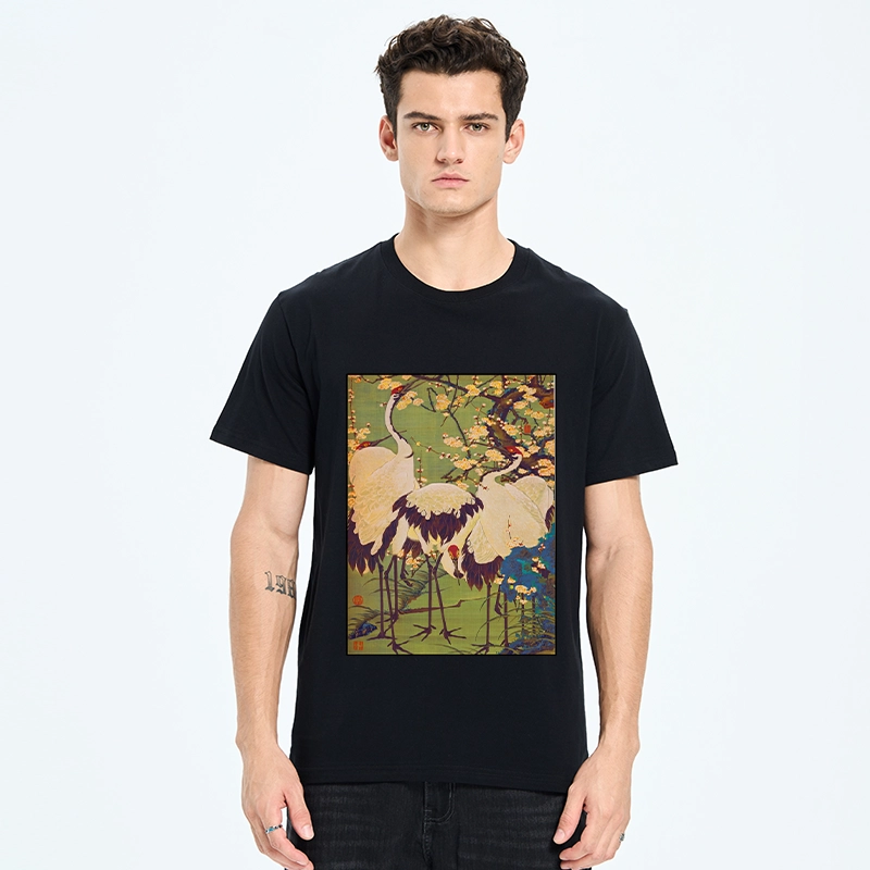Tokyo-Tiger Three Cranes In Sakura Garden Classic T-Shirt