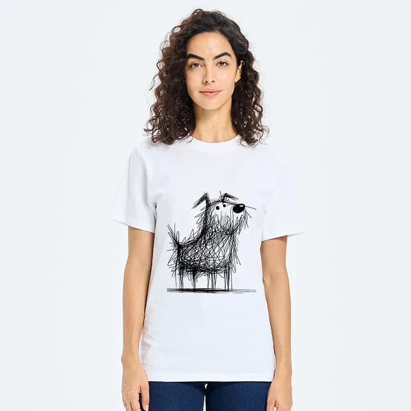 Tokyo-Tiger Cute Scrawled Dog Line Art Classic T-Shirt