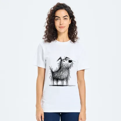 Tokyo-Tiger Cute Scrawled Dog Line Art Classic T-Shirt