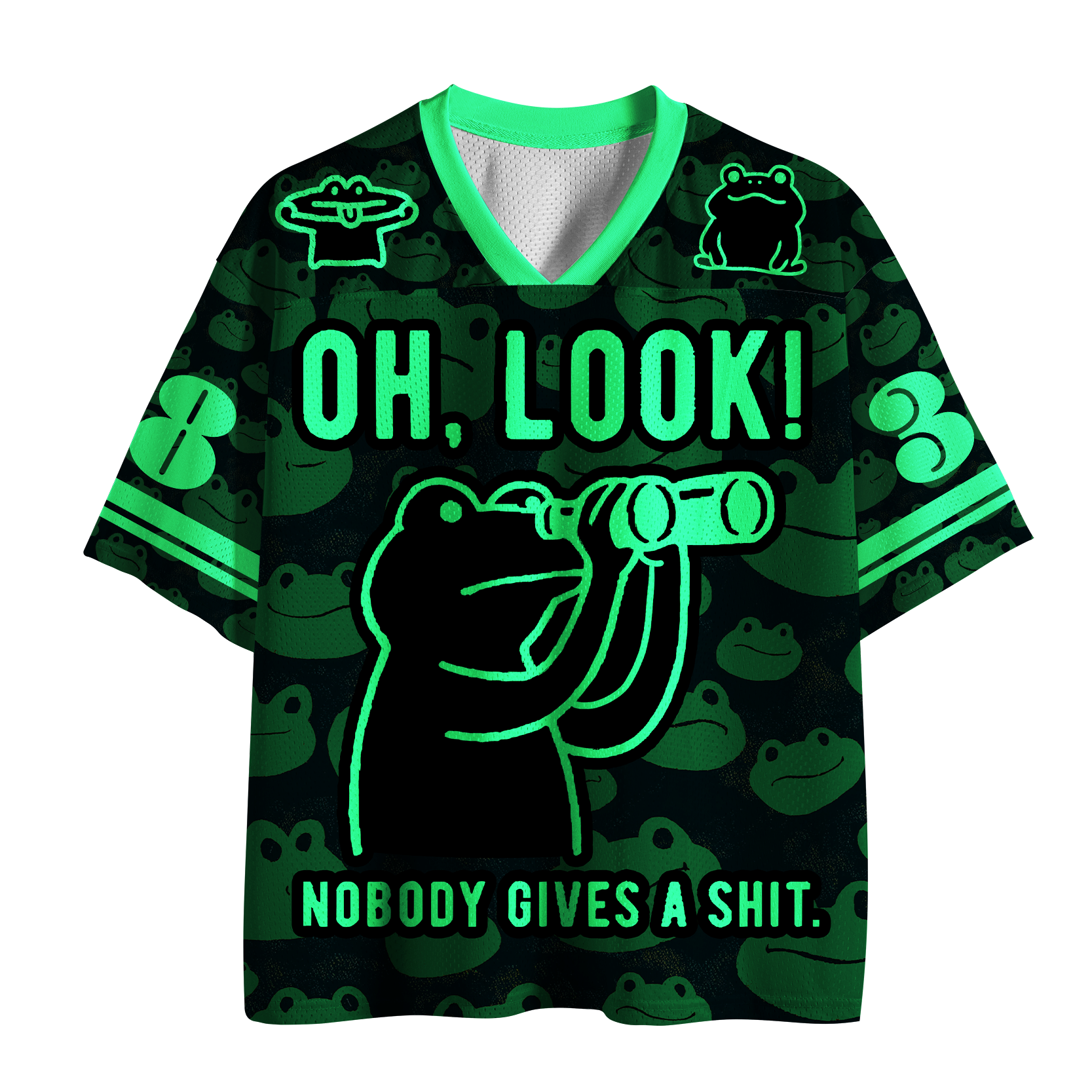Tokyo-Tiger "Nobody Gives A..." Neon Frog Mesh Jersey