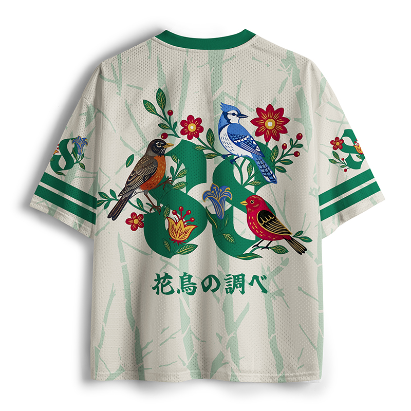 Tokyo-Tiger Floral Birdsong Mesh Jersey
