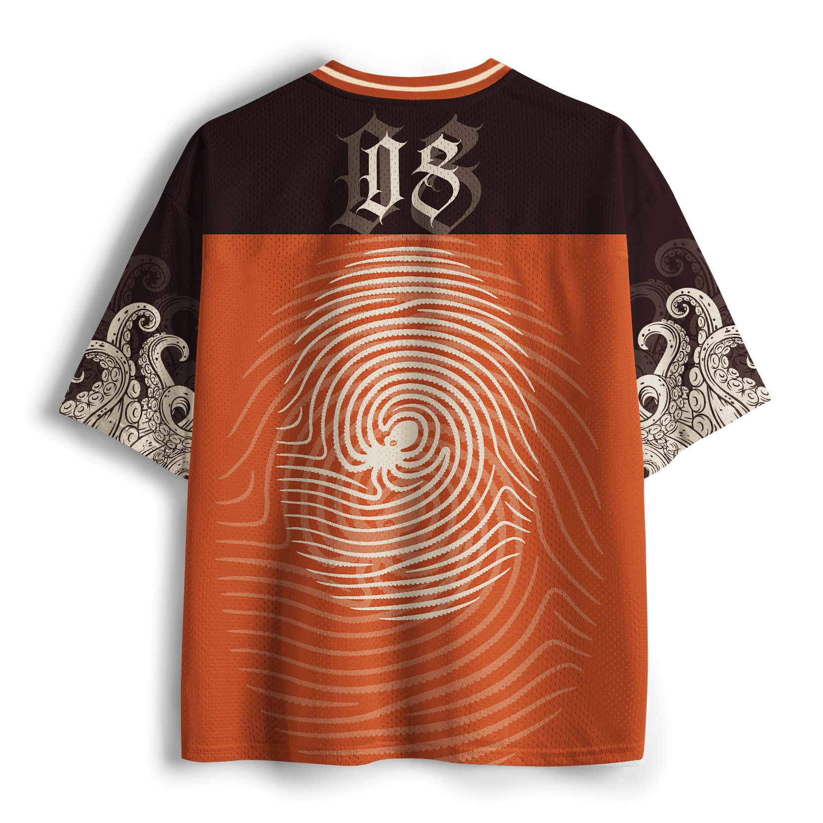Tokyo-Tiger Retro Octopus Eating Ramen Mesh Jersey