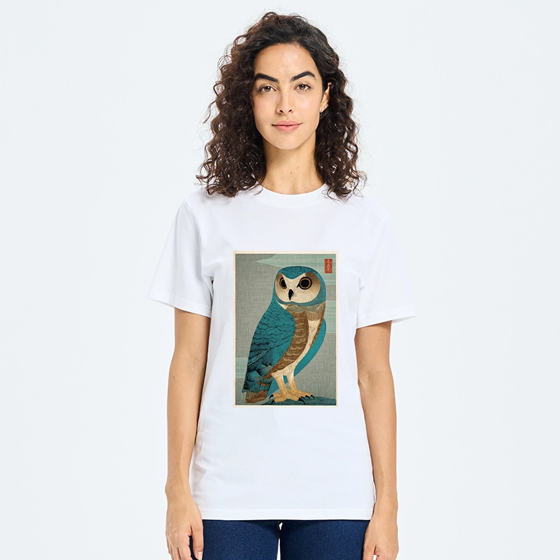 Tokyo-Tiger Vintage Owl Woodblock Art Classic T-Shirt