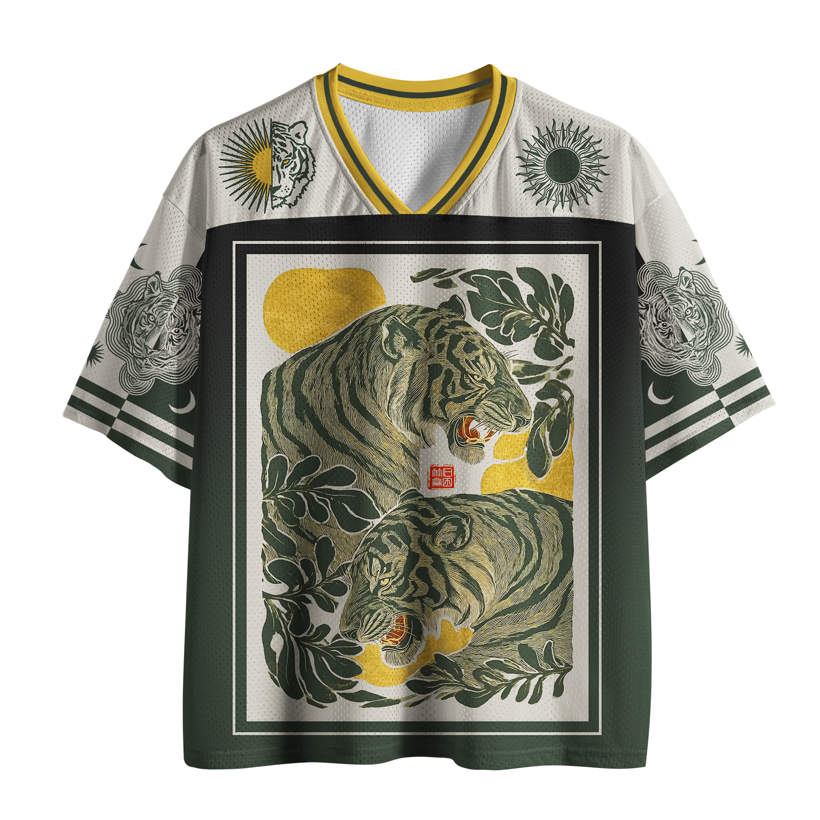 Tokyo-Tiger Woodcut Tiger Mesh Jersey