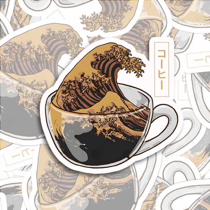 Tokyo-Tiger Coffee Wave Sticker