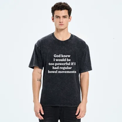 Tokyo-Tiger Funny Joke About Bowel Movements Washed T-Shirt