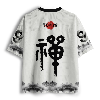 Tokyo-Tiger Vintage Ink Cat Mesh Jersey