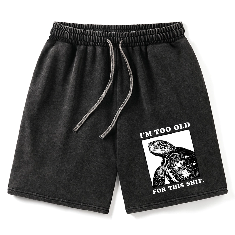 Tokyo-Tiger Turtle I Quit Meme Energy Washed Shorts