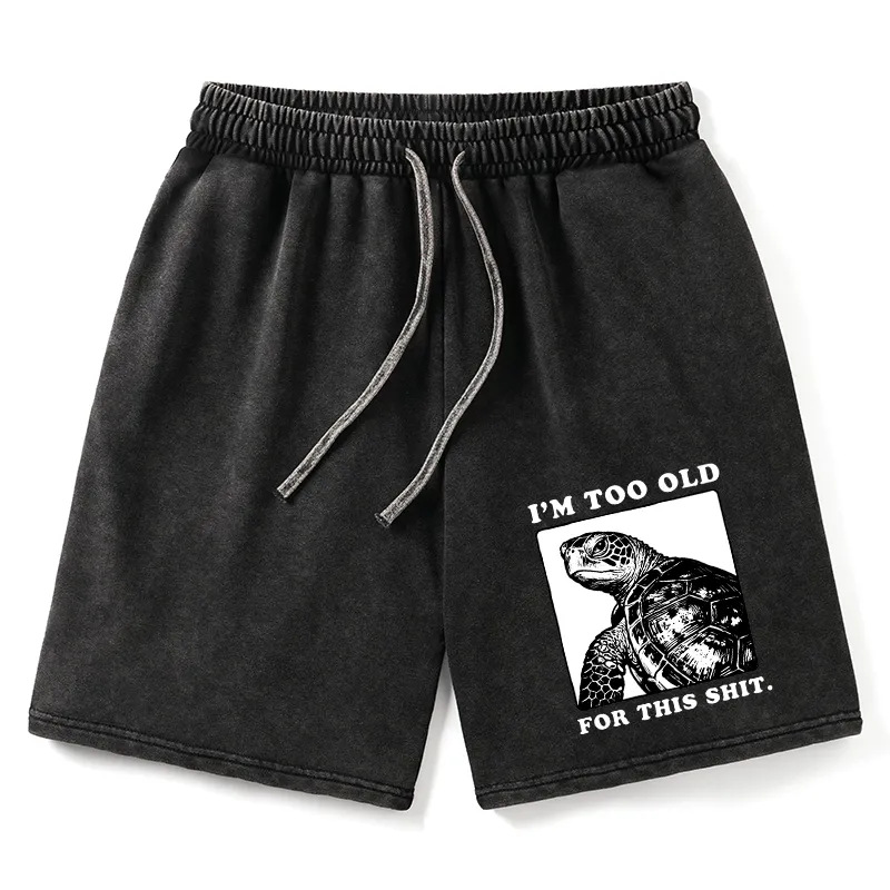 Tokyo-Tiger Turtle I Quit Meme Energy Washed Shorts