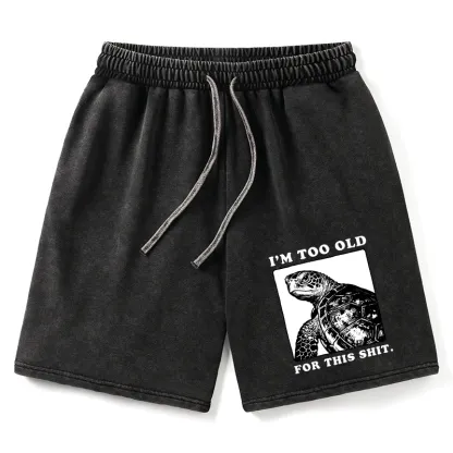 Tokyo-Tiger Turtle I Quit Meme Energy Washed Shorts