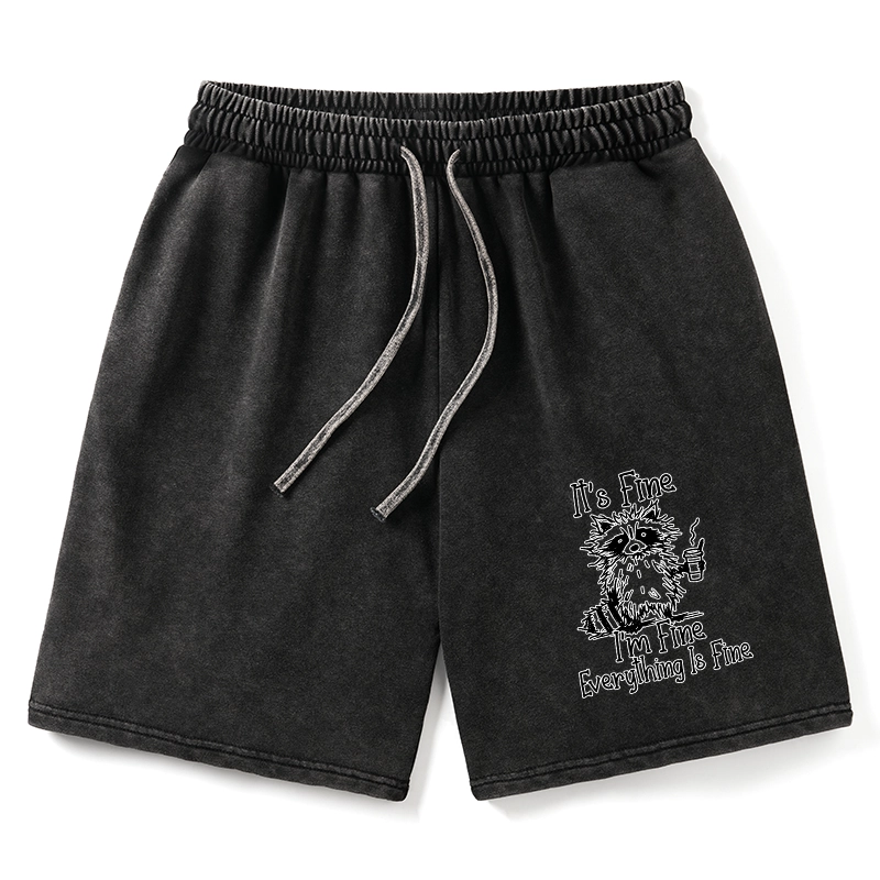 Tokyo-Tiger Raccoon Fine Meme Washed Shorts