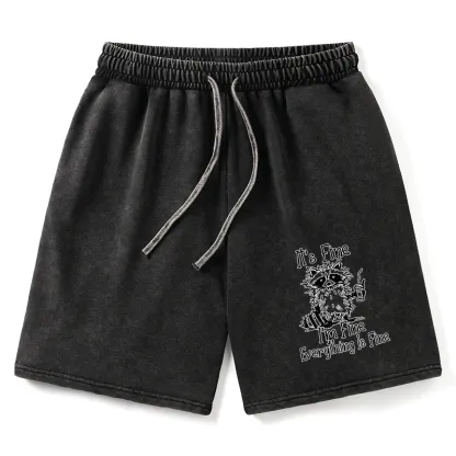 Tokyo-Tiger Raccoon Fine Meme Washed Shorts