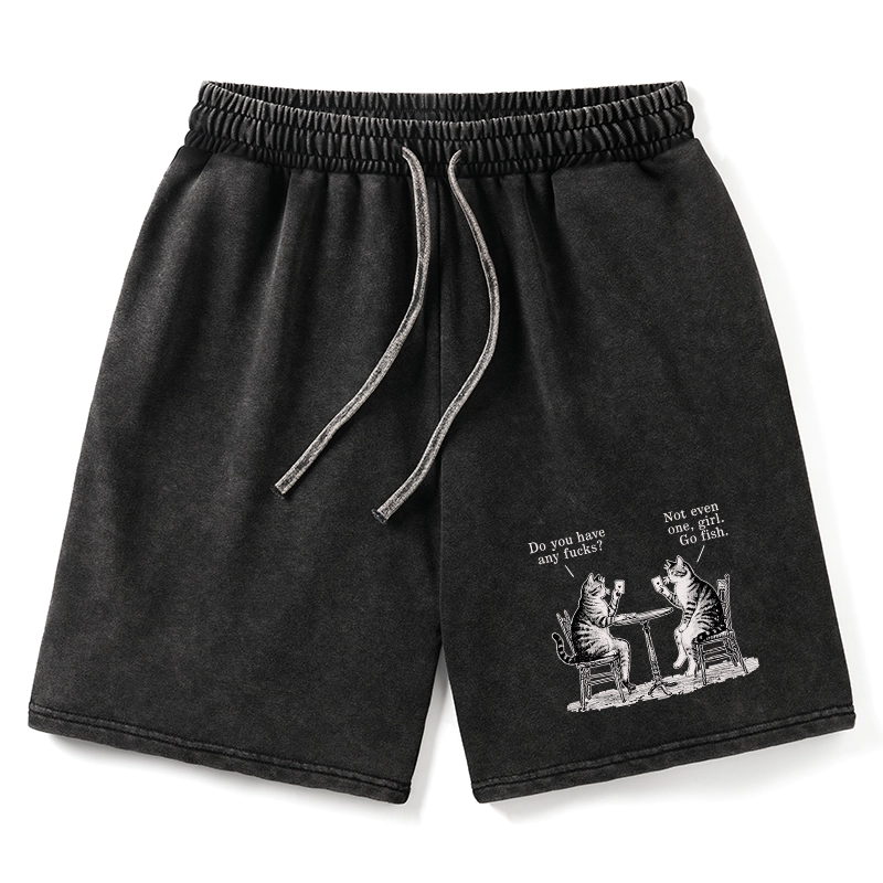 Tokyo-Tiger Cat Poker Night Washed Shorts