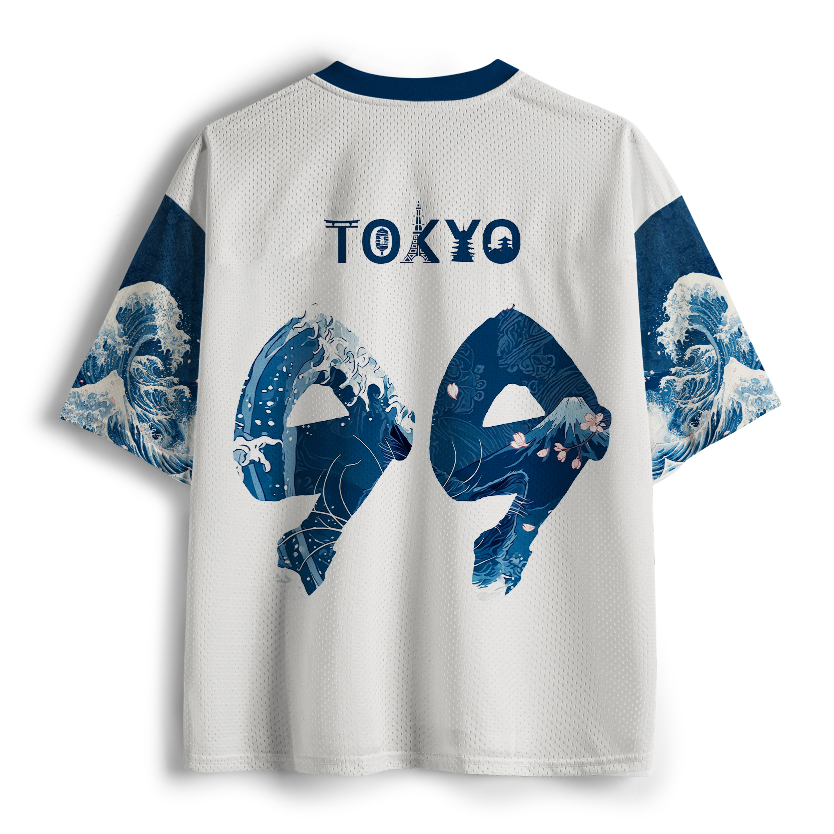 Tokyo-Tiger Sakura Surfing Cat Mesh Jersey