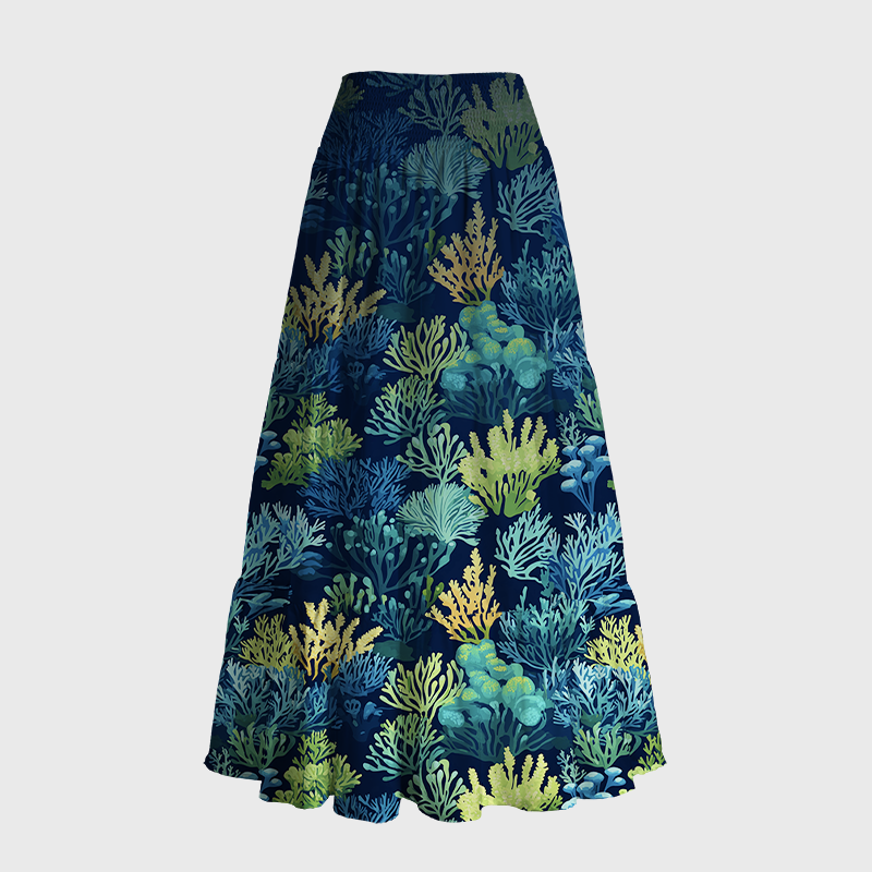 Tokyo-Tiger Underwater Coral Reef Maxi Skirt