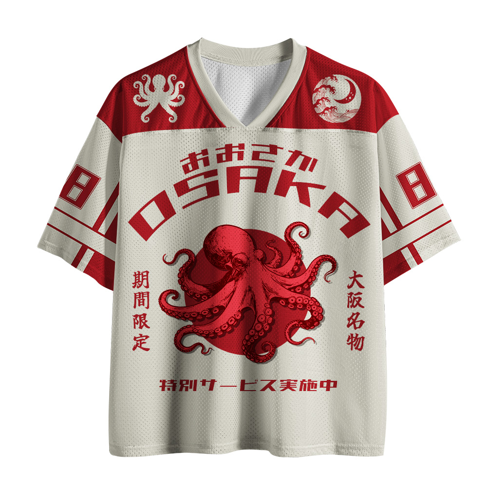 Tokyo-Tiger Funny Octopus Osaka Japan  Mesh Jersey