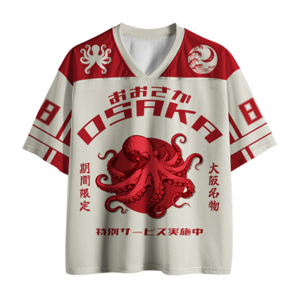 Tokyo-Tiger Funny Octopus Osaka Japan  Mesh Jersey