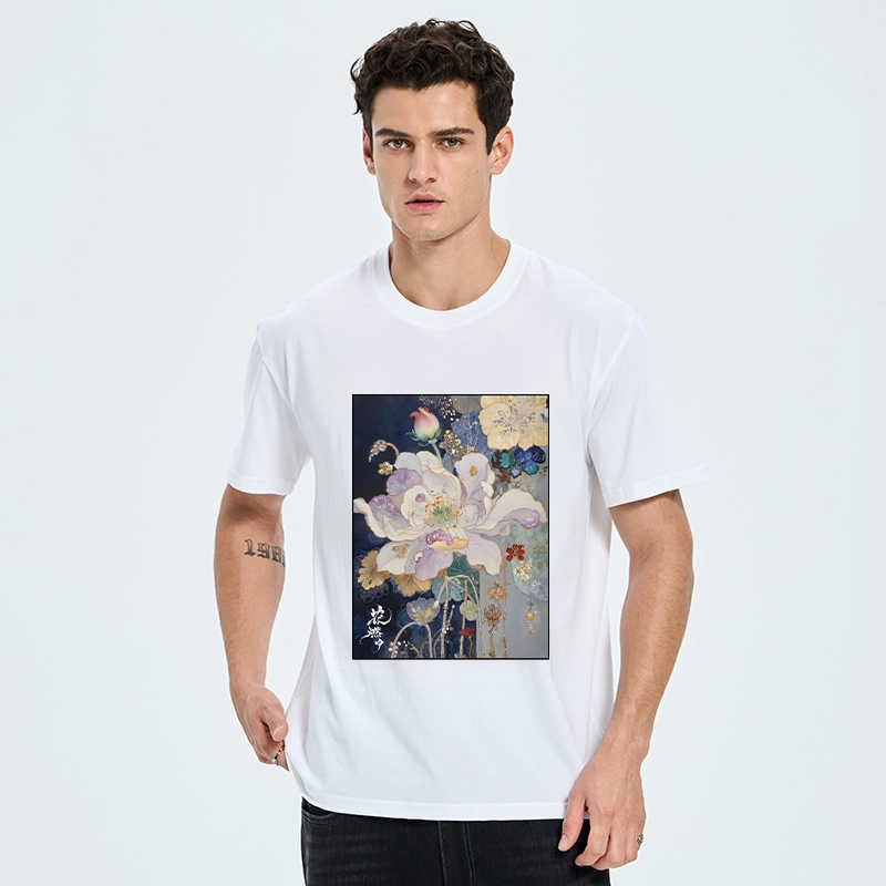 Tokyo-Tiger Golden Flower Bloom In The Night Classic T-Shirt