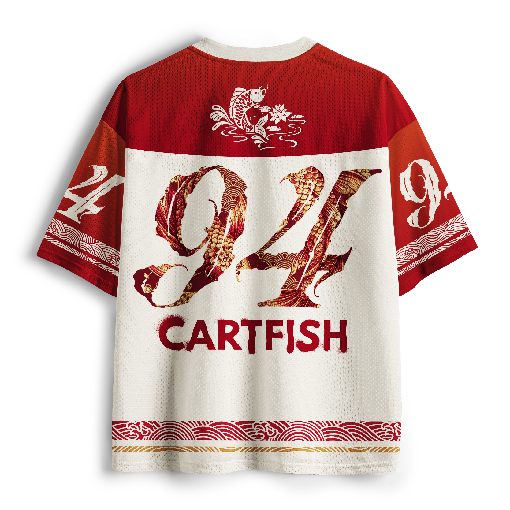 Tokyo-Tiger Eternal Flow: Red Koi Mesh Jersey