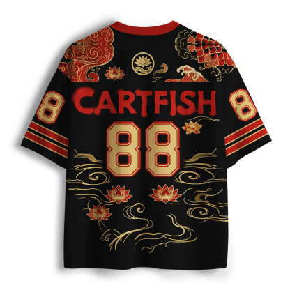 Tokyo-Tiger Koi Fish Watercolor Art Mesh Jersey