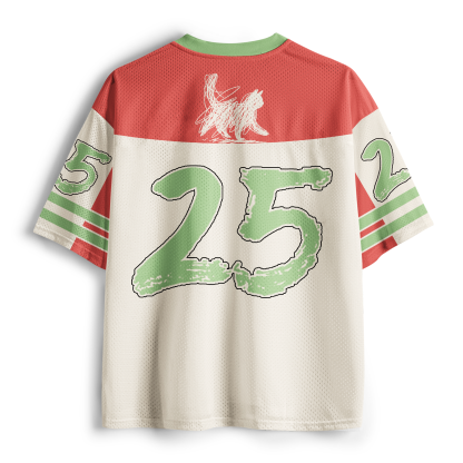 Tokyo-Tiger "Sorry I'm Late" Reluctant Samurai Cat Mesh Jersey