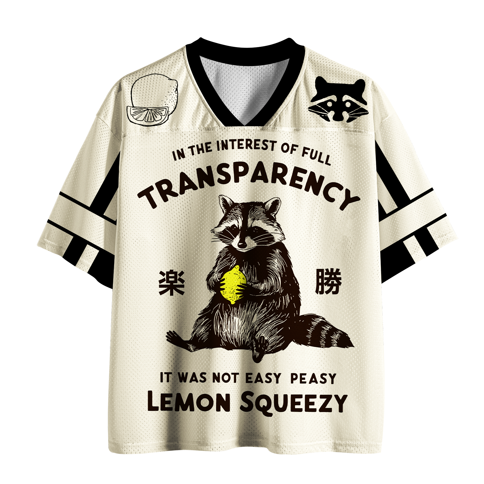 Tokyo-Tiger "Not Easy Peasy" Raccoon Mesh Jersey