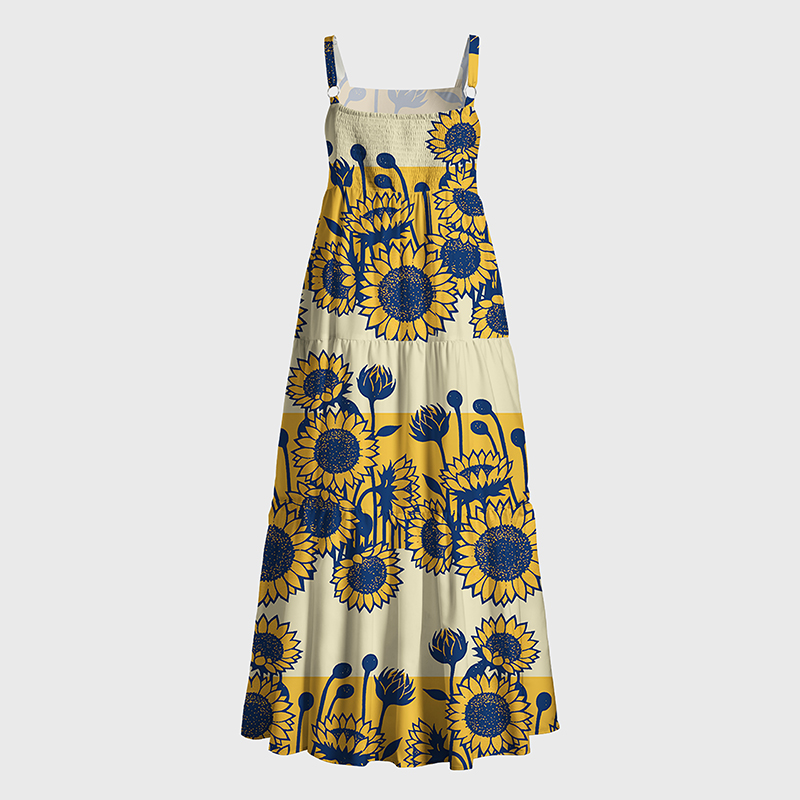 Tokyo-Tiger The Poem of Sunflowers Maxi Dress