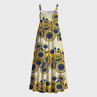 Tokyo-Tiger The Poem of Sunflowers Maxi Dress