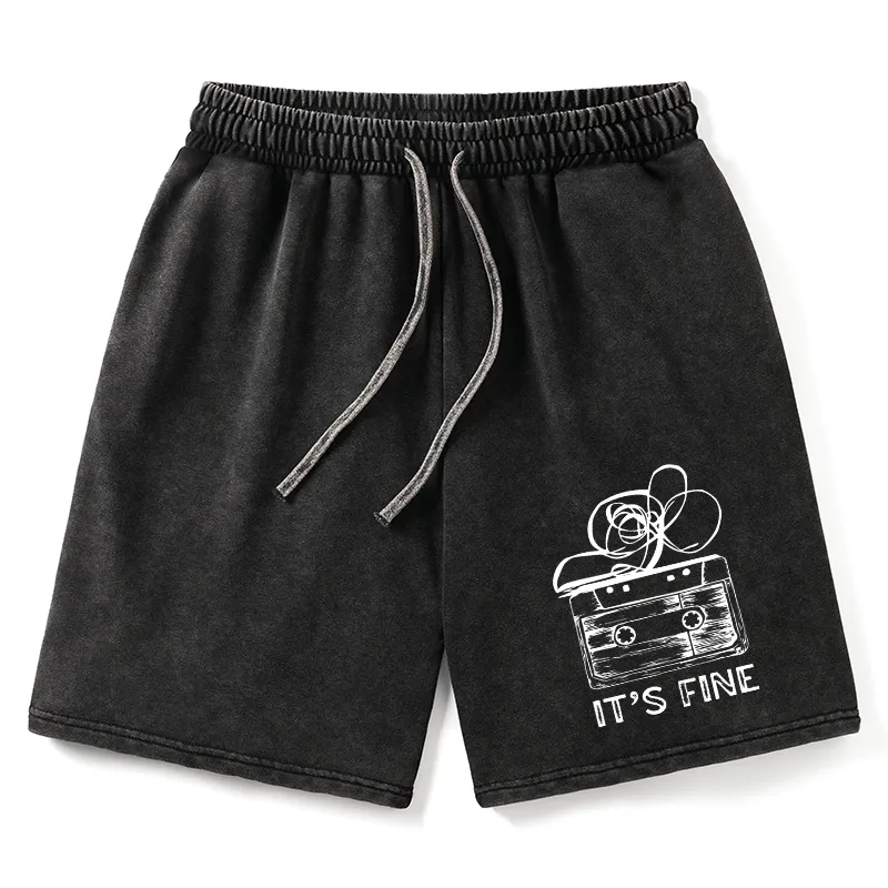 Tokyo-Tiger Cassette Fine Meme Washed Shorts