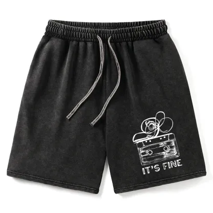 Tokyo-Tiger Cassette Fine Meme Washed Shorts