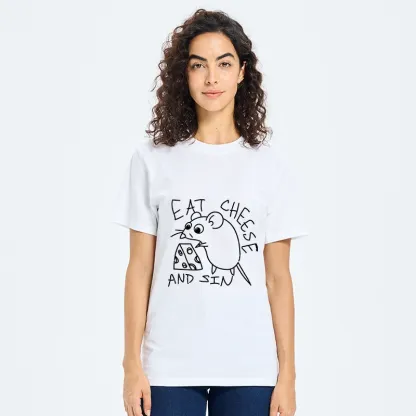 Tokyo-Tiger Cheese Obsessed Mouse Funny Art Classic T-Shirt