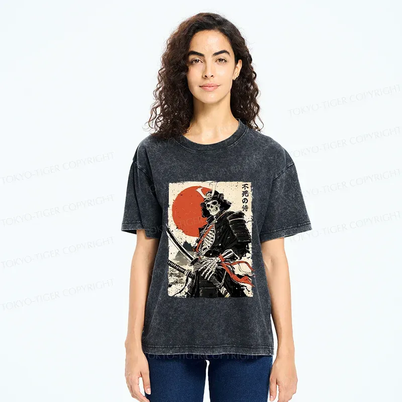 Tokyo-Tiger Mighty General Skeleton Japan Bonsai Washed T-Shirt